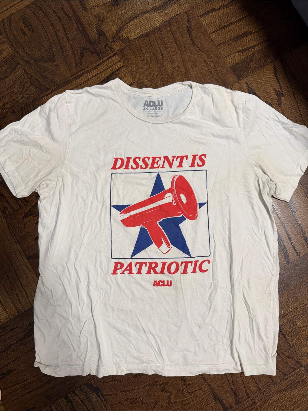 'Dissent Is Patriotic' White Graphic Tee - Men
